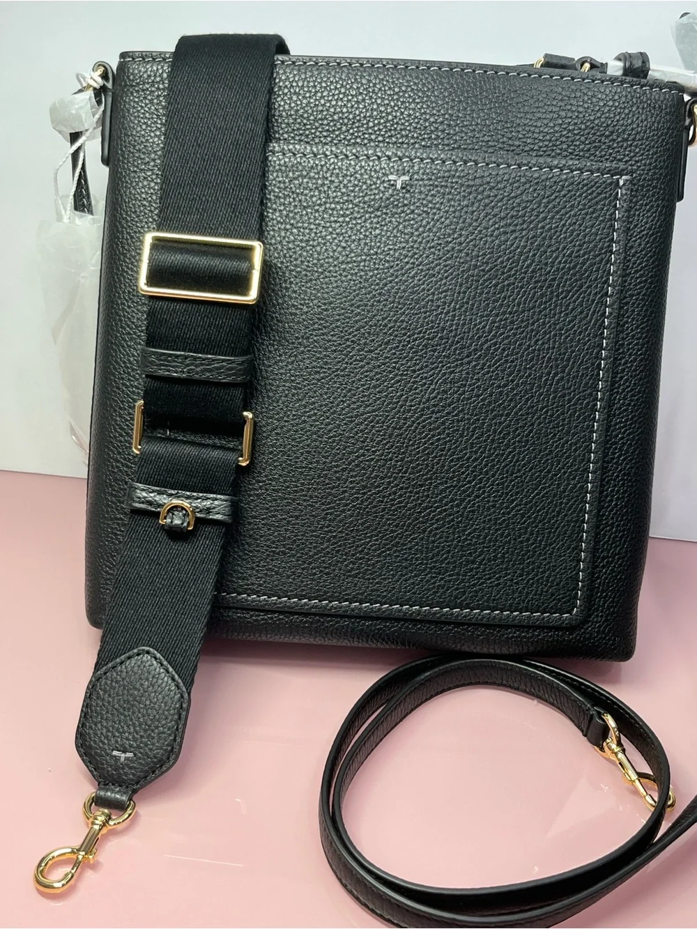 NWT Tory Burch Purse Crossbody Bag Black Leather Thea Swingpack Zip 🖤